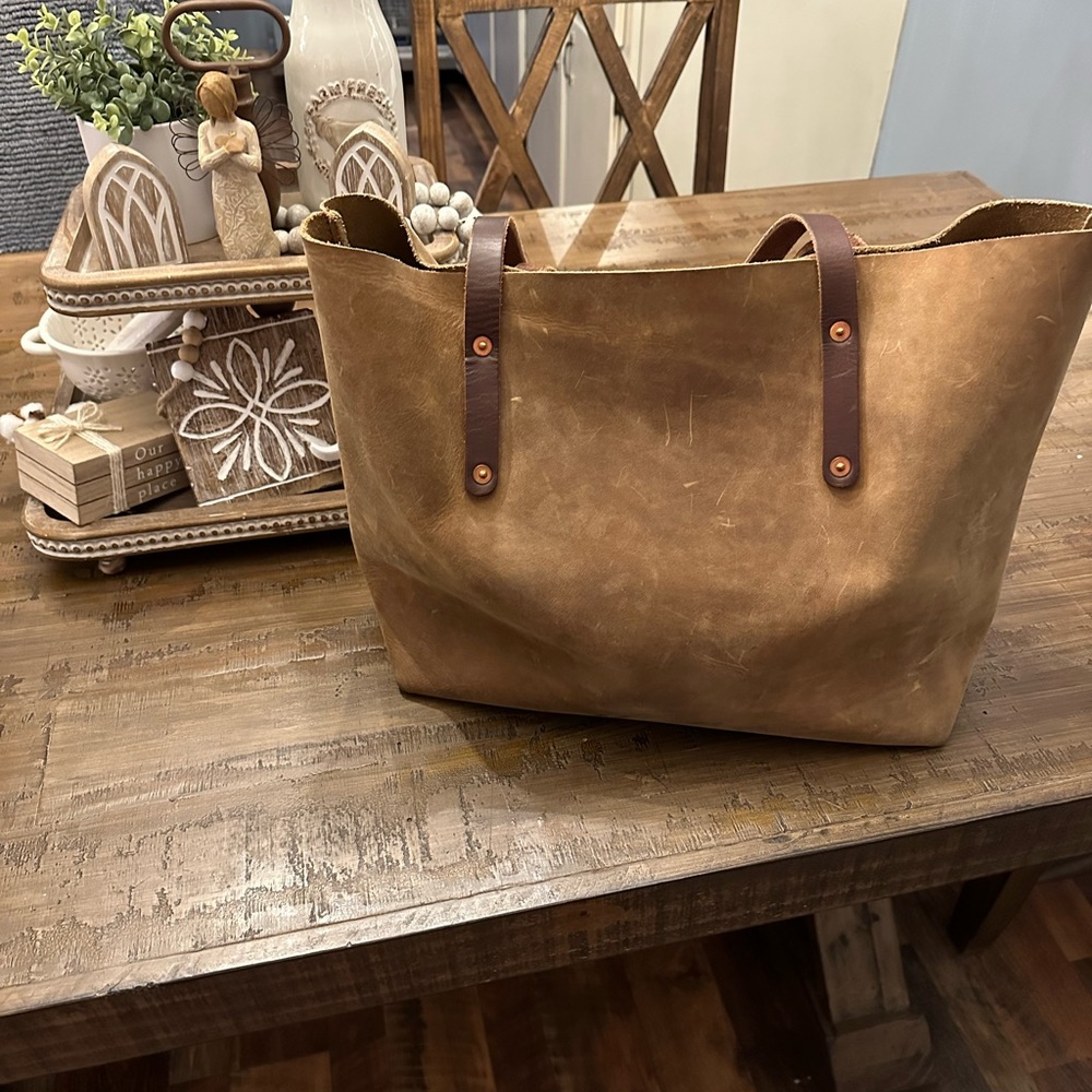 Leather tote from go forth goods